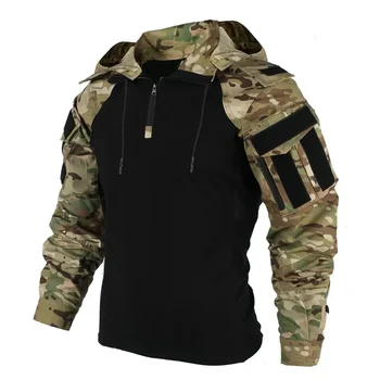 Одежда Пейнтбол Кемпинг Тактическая рубашка CP Охота Армейская боевая футболка Военные Мужчины Камуфляж Страйкбол Multicam США
