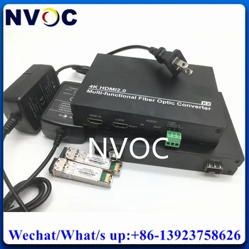 1-канальный 4K@60hz HDMI2.0 Видео Многофункциональный удлинитель оптоволоконного преобразователя с локальным шлейфом / 1-полосный двунаправленный 3,5 мм аудио / RS485