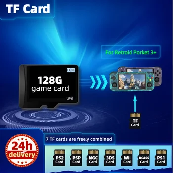 TF Карта для Retroid Pocket 3 Plus Flip 2S Память Классическая ретро-игра Европейская версия PS2 PSP PS1 Портативная консоль 128G