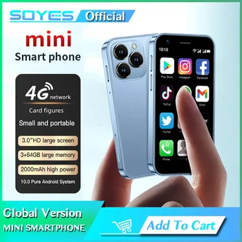 SOYES XS16 Mini 4G LTE Android10.0 Смартфон 3 ГБ ОЗУ 64 ГБ ПЗУ 3-дюймовый дисплей 5-мегапиксельная камера Две SIM-карты с Play Store WhatsAPP