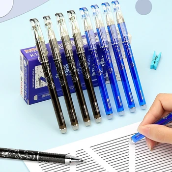 6 шт. Синяя черная чернильная гелевая ручка 0,35 мм стираемая ручка моющаяся ручка школа письменные принадлежности