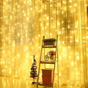 6M 4M 3M LED Garland Curtain Lights 8 Режимы USB Пульт дистанционного управления Сказочные огни Гирлянды Свадебные рождественские украшения для дома Лампа