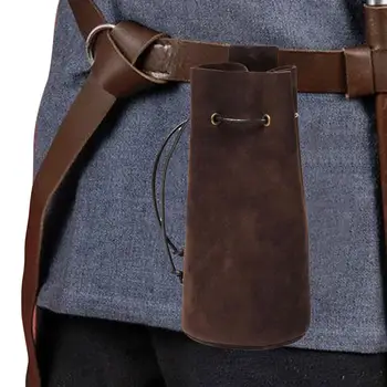 средневековый ренессанс бушкрафт сумка кожаный чехол складной сверхмощный чехол для инструментов со шнурком для кемпинга на открытом воздухе