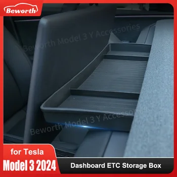  Для Tesla Model 3 + Highland Dashboard ETC Кронштейн Лоток для хранения Ящик для хранения TPE Панель приборов Салфетка Коробка Прокладка 2024 Model3 Аксессуары
