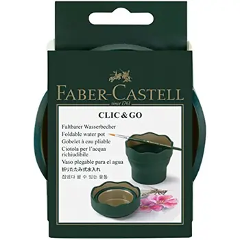 Faber-Castell Clic & Go Artist Water Cup - темно-зеленая кисть для мойки краски складное ведро для стирки выдвижное ведро щетки