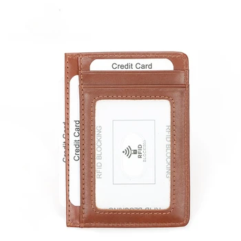  Новый стиль, мужская карта RFID, держатель для банковских карт, кожа, воск, кожа, повседневная мода, легкая и компактная кожаная картница.