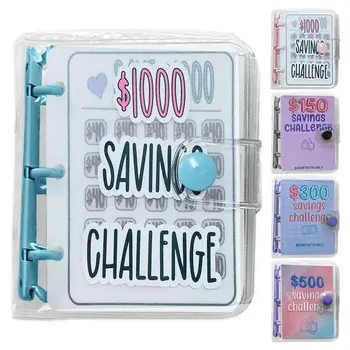  Mini Binder Savings Challenge $150/300/500/1000 Экономия денег Бюджеты Кошелек с денежным конвертом Бюджет Планировщик блокнотов