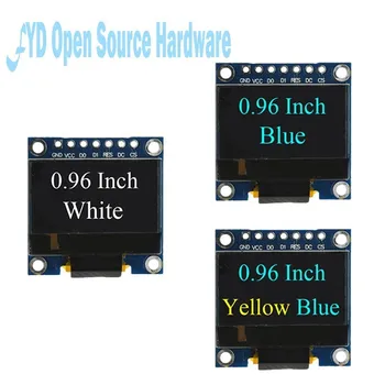 0,96-дюймовый последовательный интерфейс IIC SPI 7-контактный белый/синий/желтый синий/желтый OLED-дисплей SSD1306 12864 Плата ЖК-экрана