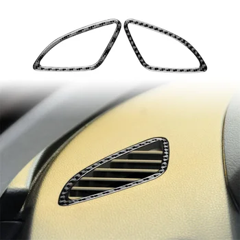 Углеродное волокно для Audi Q3 2013-2018 2 шт. Приборная панель автомобиля Кондиционер Вентиляционный клапан Боковой выход Отделка рамки Наклейки Аксессуары для авто Интерьер
