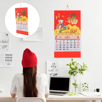 Традиционный ежедневный календарь Подвесной календарь в китайском стиле Домашний ежемесячный календарь