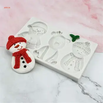 Санта Лось Снеговик Силиконовая форма Рождественские тематические формы для помадки Универсальные формы для выпечки тортов / шоколада / печенья / конфет