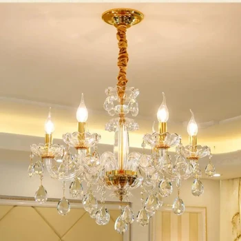 бесплатная доставка современная хрустальная люстра гостиная блеск sala de jantar cristal европейские люстры освещение украшение дома
