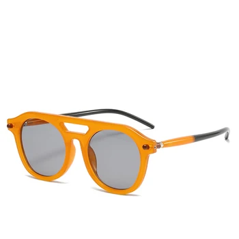 Luxury Brand Дизайнер Double Bridge Pilot Солнцезащитные очки Женщины Для Мужчин Модные Градиентные Солнцезащитные Очки Оптическая Оправа Винтаж Панк Оттенки