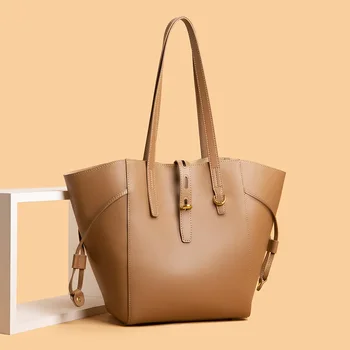  Сумки из натуральной кожи большой емкости для женщин 2023 года Новая высококачественная модная дизайнерская сумка через плечо Элегантная сумка-тоут