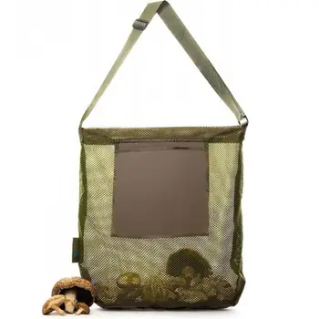 Портативная сумка для грибов Сумка для охоты за грибами Сумка для сбора грибов без помощи рук Портативное хранилище с сетчатым дизайном спереди для удобства