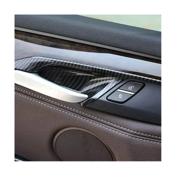 4PCS Автомобильная внутренняя дверная ручка Чаша Отделка Крышка для BMW X5 F15 X6 F16 2014-2018 Подлокотник Панель Рамка Декоративная Наклейка Серебристый