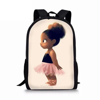  Афроамериканские школьные рюкзаки для малышей Симпатичные черные Афро Девочки Волшебные Книжные Сумки Детские Сумки Легкие Книжные Сумки