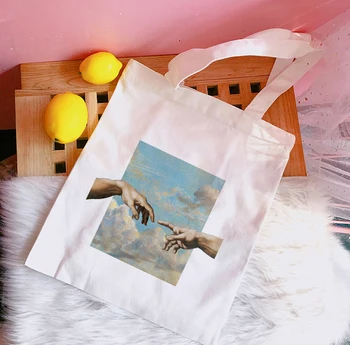 Harajuku Cool Graphic Женские сумки Холщовая сумка-тоут Ulzzang Kawaii Женские сумки через плечо Harajuku Chic Сумка