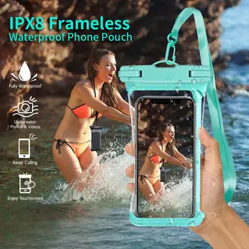 1 комплект Сумка для мобильного телефона IPX8 Водонепроницаемый сенсорный экран Сопротивление давлению Рафтинг Аквапарк Чехол для мобильного телефона Водные виды спорта