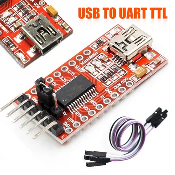 FTDI FT232RL USB-UART Модуль TTL Базовый интерфейс USB 3,3 В/5 В в TTL Модуль адаптера преобразователя с кабелями для загрузки