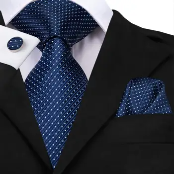  темно-синий полосатый шелковый свадебный галстук в горошек для мужчин handky запонка подарок мужской галстук модный дизайнер бизнес-вечеринка дропшиппинг хай-галстук