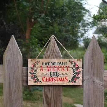 Добро пожаловать Знак Двери Рождественские Украшения Деревянный Знак Письма Кулон Счастливого Рождества Фермерский Дом Пользовательские Декоративные Деревянные Знаки