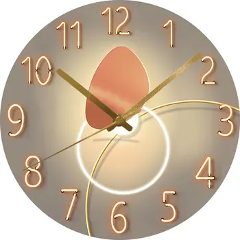 NET красные часы нового стиля без перфорированных настенных часов гостиная спальня настенные часы бытовые кварцевые часы без звука настенные часы