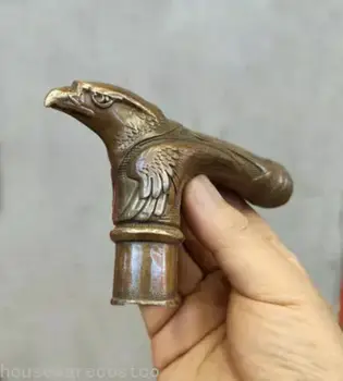 Китайские старые бронзовые фигурные статуи орла ручной работы античная трость трость голова