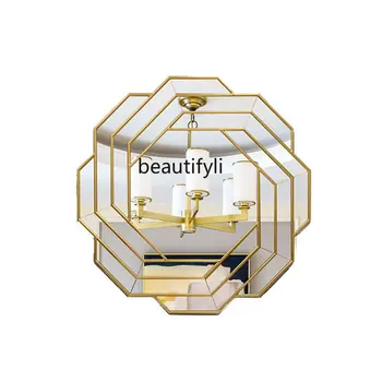 Французское художественное декоративное зеркало Столовая боковая стена Висячие стены гостиной и столовой Креативный американский зеркальный свет в прихожей