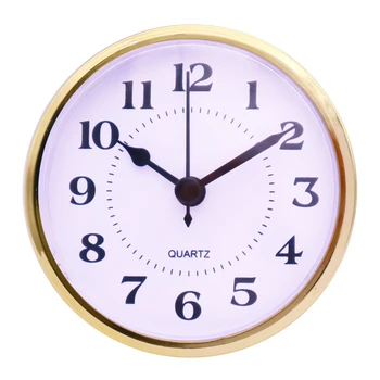 Золотой для обода 90 мм Часы Вставка Встроенные мини-настенные часы для головы DIY Движение с арабскими цифрами Инструменты
