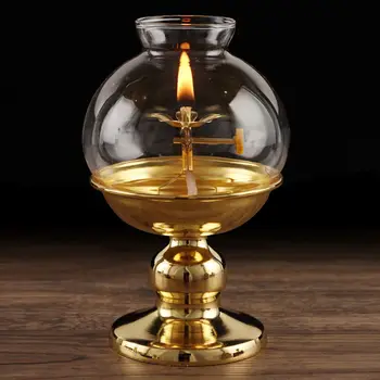 Ретро масляная лампа Масляная лампа для поклонения Будде Лампа лотоса Лампа Будды Бытовая керосиновая лампа
