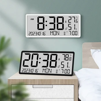  Многофункциональные настенные часы Часы для гостиной Простой современный будильник Электронные часы с большим экраном