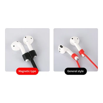 Магнитный силиконовый кабель для наушников с защитой от потери для Apple AirPods Беспроводные наушники Bluetooth Шейный ремень Шнур