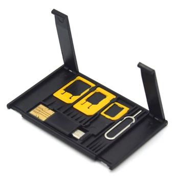  Размер кредитной карты Тонкий SIM-адаптер Комплект с устройством чтения карт TF и лотком для SIM-карты Извлечение контакта Держатель SIM-карты для iPhone Huawei Xiaomi