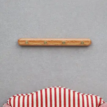 9,3 * 0,9 * 1 см 1: 6 крючков для кукольного домика Высококачественное миниатюрное украшение сцены из массива дерева Вешалка из массива дерева Украшение кукольного домика
