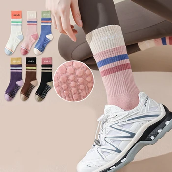1 пара модных эластичных носков с высокой трубкой высокой эластичности женские спортивные носки поглощение пота для взрослых
