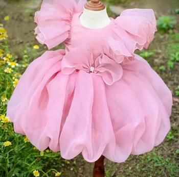 Индивидуальное пушистое платье для девочки с большим бантом Детская пачка Детское платье на день рождения 12M 18M 24Months Подарок на Рождество