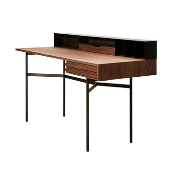 Скандинавский письменный стол, Немецкий письменный стол, Современный минималистичный письменный стол, Ящик из черного ореха, Минималистичный