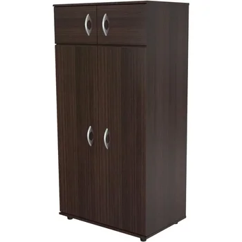 4-дверный шкаф для шкафа Деревянный шкаф для хранения Шкаф для хранения эспрессо без грузоперевозок / шкаф готов к сборке Открытые шкафы