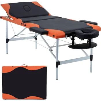 массажная спа-кровать 84 дюйма регулируемый по высоте 3-створчатый алюминиевый массажный стол с люлькой для лица чехол для переноски портативная кровать для салона лица