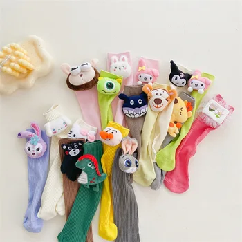 Детские носки Корейский Ins Style Kumamon Носки для мальчиков и девочек Длинные хлопковые носки Baby Mid-tube Anpanman Kuromi Doll Socks