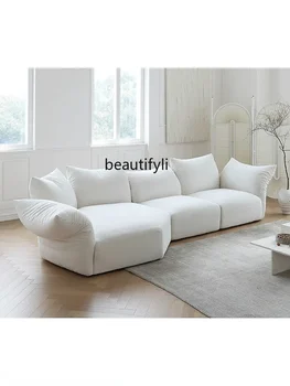 кремовый стиль лепестковый диван итальянский минималистичный креативный странной формы диван угловой тканевой диван