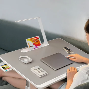 YOUZI Стол для ноутбука для кровати со светодиодной лампой 3 уровня яркости 5 регулируемых высот 10,6 