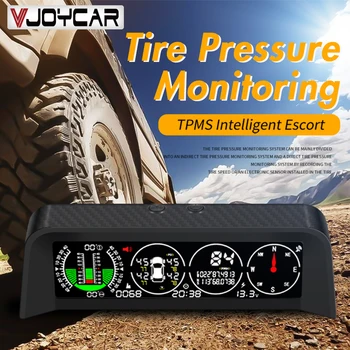 Vjoycar Smart GPS HUD TPMS Измеритель наклона Инклинометр 3 в 1 Система для всех автомобильных аксессуаров Дисплей Скорость Компас КМЧ Миль в час Высота