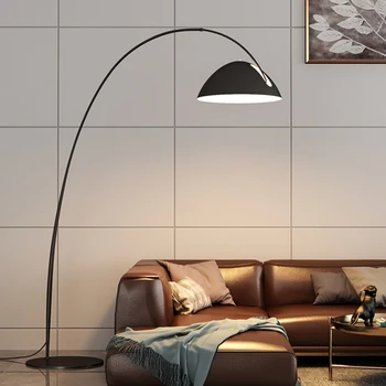 Post Современный напольный светильник Черный металл Высокая точность Современный стиль Стоячая спальня Внутренний светодиодный торшер