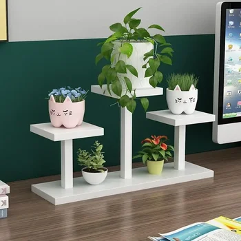 HOOKI Официальное специальное предложение Кованое железо Стойка для сочных цветов Балконная стойка Внутренний офисный стол Поверхность панели Mini Multi-Laye