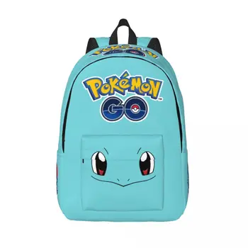 Pokemon Turtle Squirtle Рюкзаки для детей, подростков, студентов, школьная книжная сумка, дневной рюкзак, начальный, средний колледж с карманом