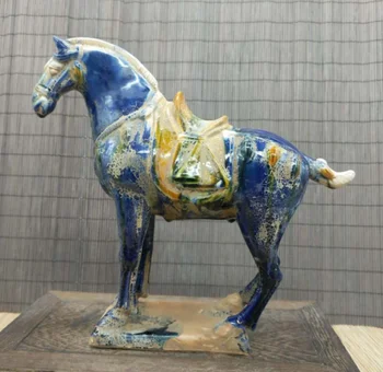 Собрать Китайскую керамику Трехцветная глазурованная керамика Статуя боевого коня династии Тан