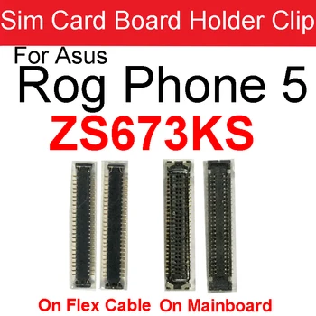 2 шт. Внутренний держатель платы SIM-карты FPC Зажим на материнской плате для Asus ROG Phone 5 ZS673KS I005DA Зажим разъема Держатель на гибком кабеле