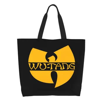 Wu Clan Tangs Хип-хоп Продуктовая сумка для покупок Изготовленная на заказ холщ Shopper Tote Сумки через плечо Большая емкость Моющаяся сумка
